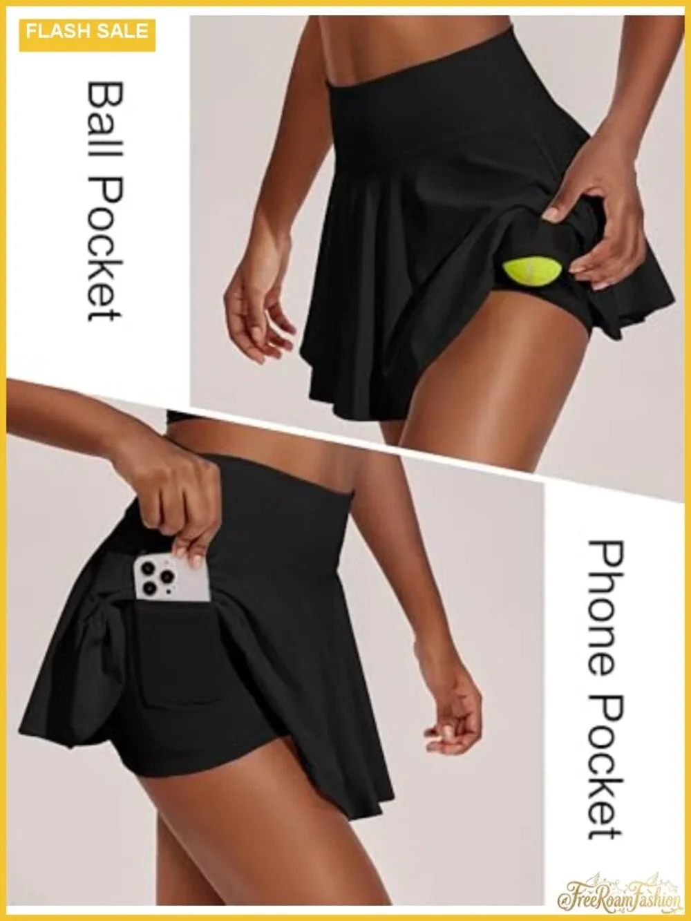 Pleated Tennis Skort with Pockets High Waist Athletic Golf Skirt